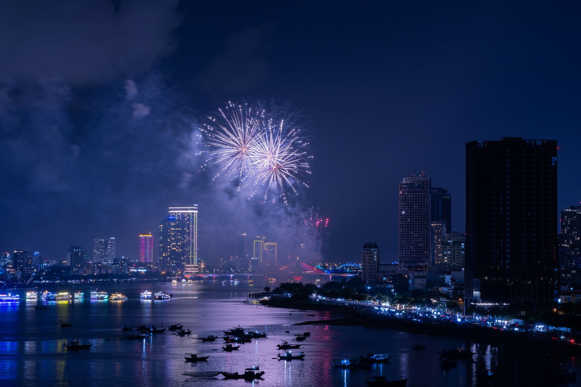 Fireworks over the city